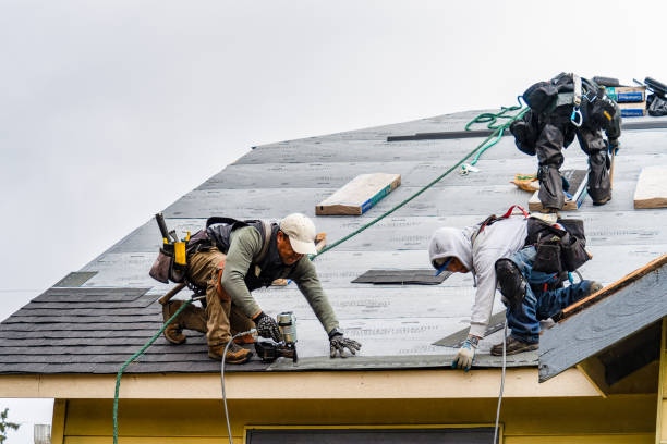 Professional Gutter Installation technician working in Dacono, CO